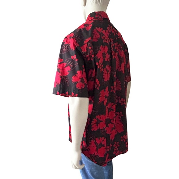 Chaps Easy Care Shirt Floral Hibiscus Tiki Hawaiian Button Front w/ Placket NWOT - Picture 7 of 16
